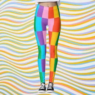 Regnbågssteg Färgblock Leggings – Djärv stil