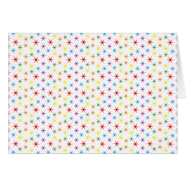 Regnbågsstjärnor Hälsningskort (Framsidan Horizontal)