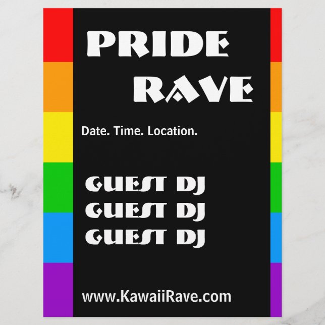 Regnbågsstolthet Anpassade Rave Flyers (Framsidan)