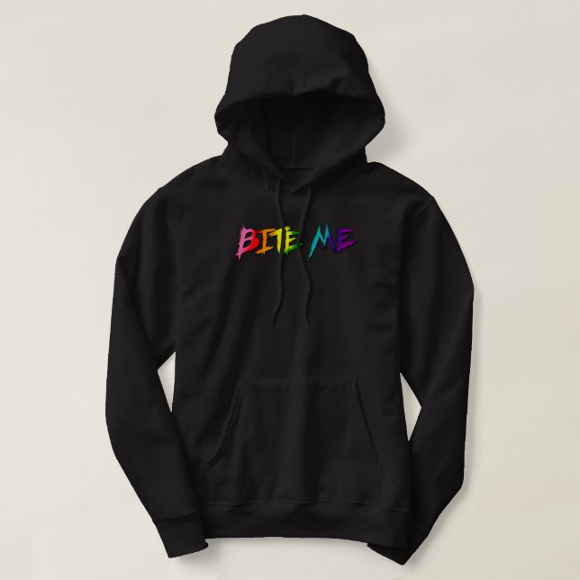 Regnbågsstolthet Bit mig Hoodie (Design framsida)