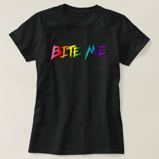 Regnbågsstolthet Bit mig T Shirt (Design framsida)