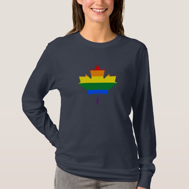 Regnbågsstolthet lönnlöv T-Shirt (Framsida)