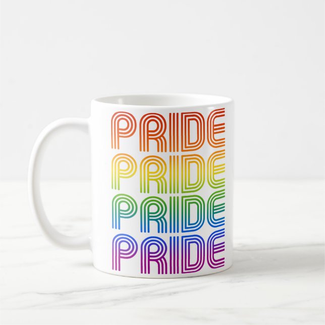 Regnbågsstolthet Retro Kaffemugg (Vänster)