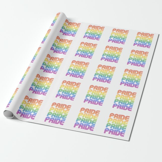 Regnbågsstolthet Retro Presentpapper (Utrullad)