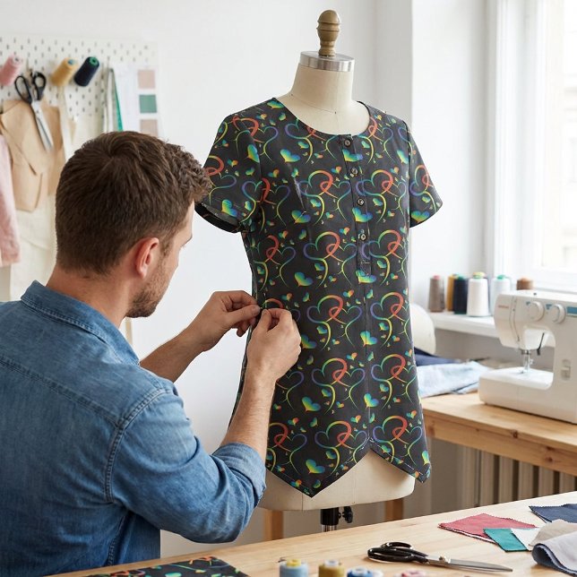 Regnbågsstolthet Sammanflätade hjärtans tyg (Skapare uppladdad)