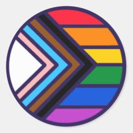 Regnbågsstolthetsflagga HBTQ+ Runt Klistermärke