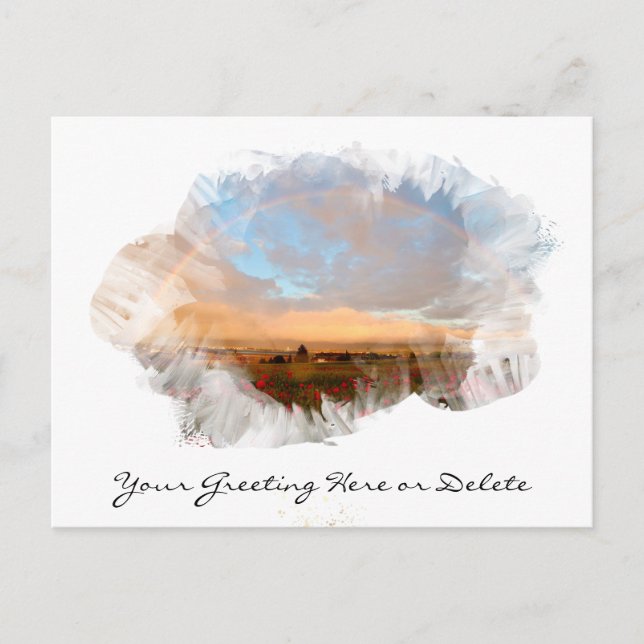 *~* Regnbågsstrand vågor Havet Konstnärligt blomst Vykort (Framsida)