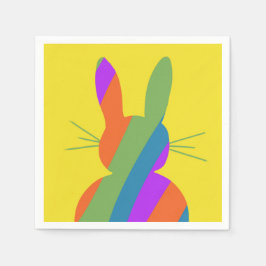 Regnbågsstrimmig Påskhare Pappersservett