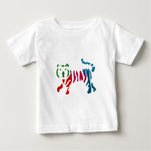 Regnbågsstripey tiger art tee