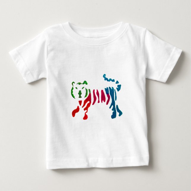 Regnbågsstripey tiger art tee (Framsida)