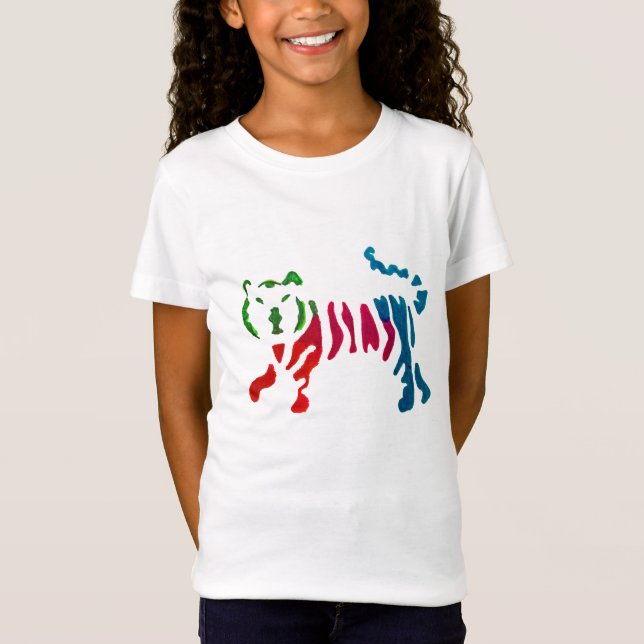 Regnbågsstripey tiger art tee (Framsida)