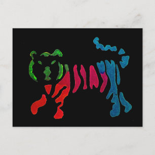 Regnbågsstripey tiger art vykort