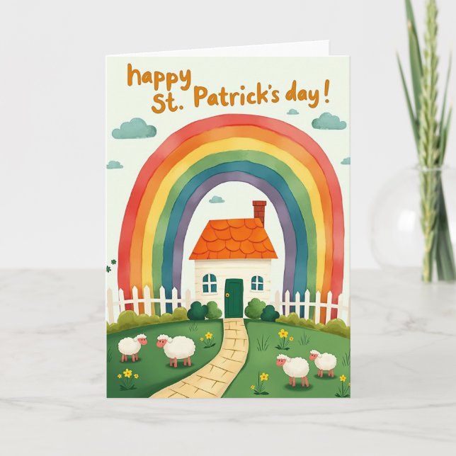 Regnbågsstuga St. Patricks dag-kort Kort (Framsida)