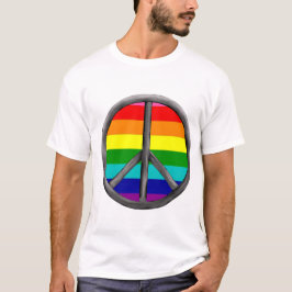 Regnbågssymbolen för fredstecken HBTQ stolthetssym T Shirt