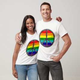 Regnbågssymbolen för fredstecken HBTQ stolthetssym T Shirt