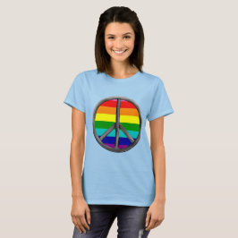 Regnbågssymbolen för fredstecken HBTQ stolthetssym T Shirt