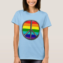 Regnbågssymbolen för fredstecken HBTQ stolthetssym T Shirt