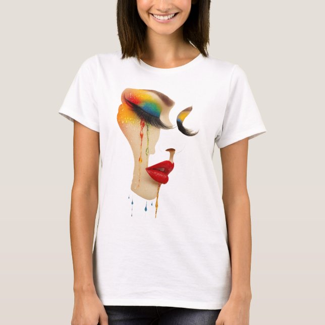Regnbågstårar Konst T Shirt (Framsida)