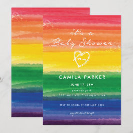 Regnbågstårta i fetstil inbjudningar