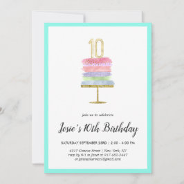 Regnbågstårta | Inbjudan till 10-årsfest