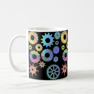 Regnbågsteampunk metall kaffemugg