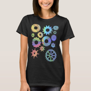 Regnbågsteampunk metall t shirt