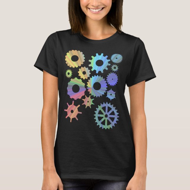 Regnbågsteampunk metall t shirt (Framsida)
