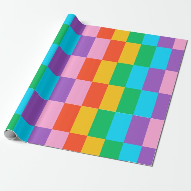 Regnbågsteg blockerar Papper radbrytning Presentpapper (Utrullad)