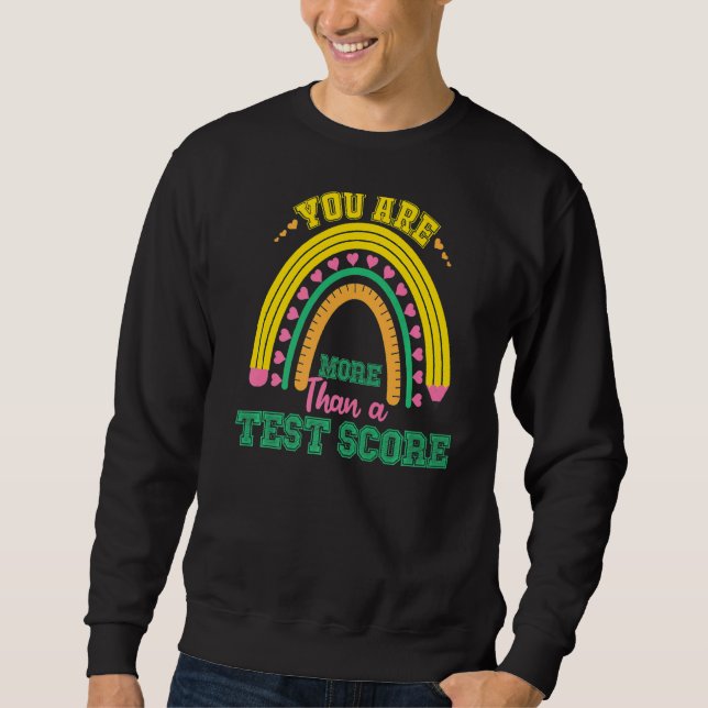 Regnbågstestdag Du är mer än en testpoäng Lång Ärmad Tröja (Framsida)