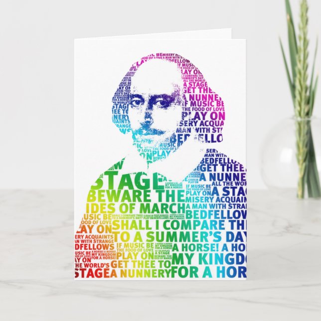 Regnbågstext Shakespeare Kort (Framsida)