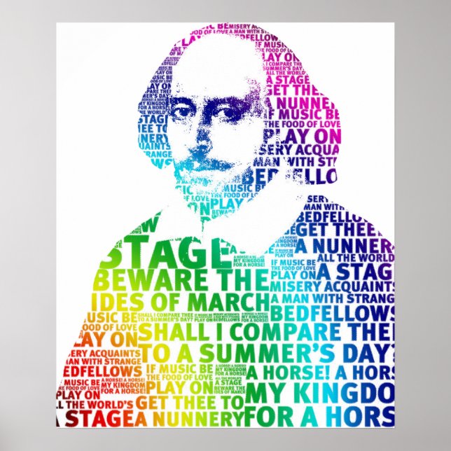 Regnbågstextskakespeare Poster (Framsidan)