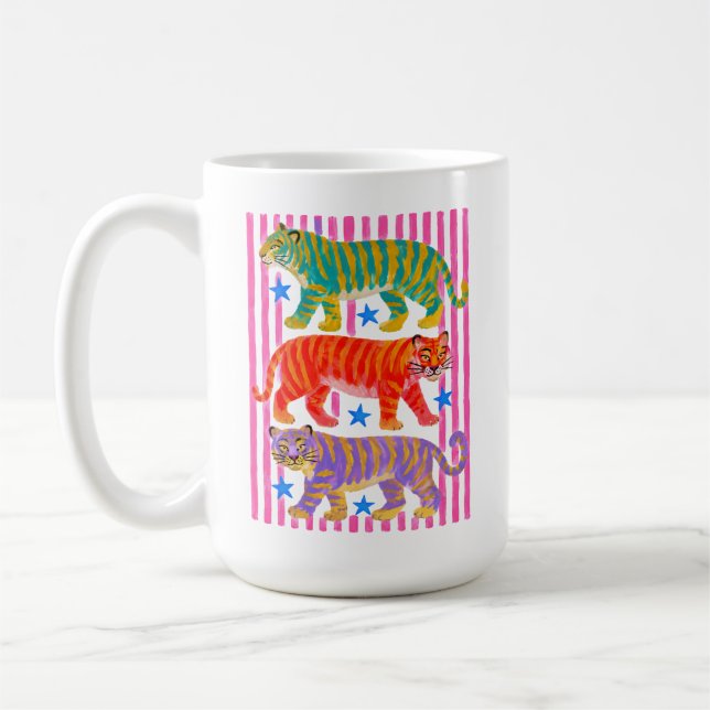 regnbågstigerdrömmar kaffemugg (Vänster)