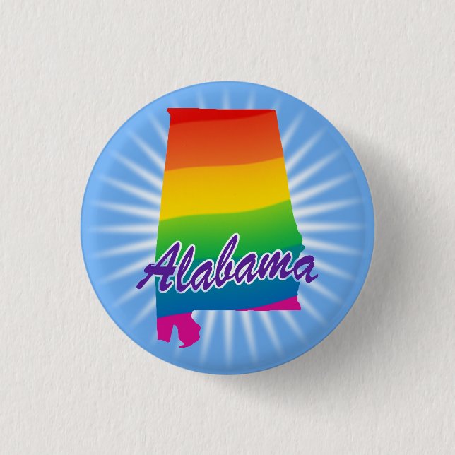 Regnbågstillstånd Alabama Knapp (Framsida)