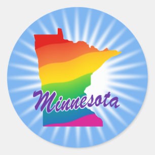 Regnbågstillstånd i Minnesota Runt Klistermärke