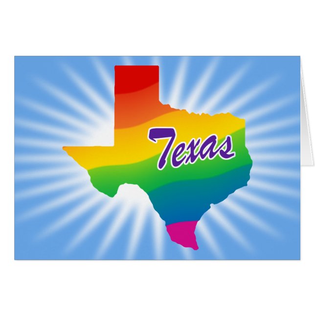 Regnbågstillstånd Texas Hälsningskort (Framsidan Horizontal)