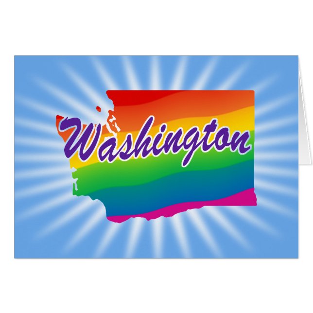 Regnbågstillstånd Washington Hälsningskort (Framsidan Horizontal)