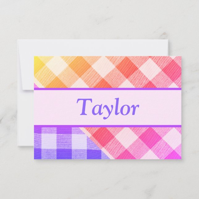 Regnbågstilt diagonalt kort - litet tack (Baksida)