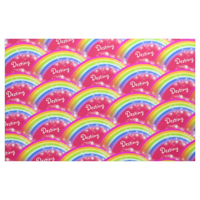 Regnbågstjärnornas röda namn repetera mönster tyg (Fat Quarter)