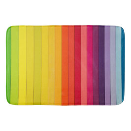 Regnbågstrimlad, flerfärgad badrumsmatta