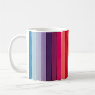 Regnbågstrimlad flerfärgad kaffemugg