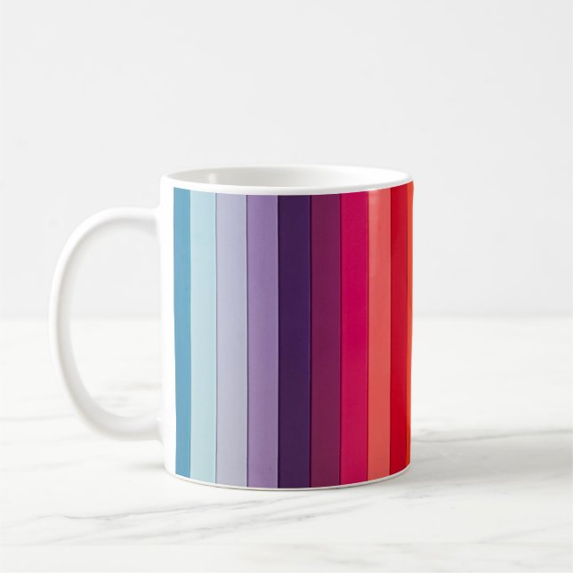 Regnbågstrimlad, flerfärgad kaffemugg (Vänster)