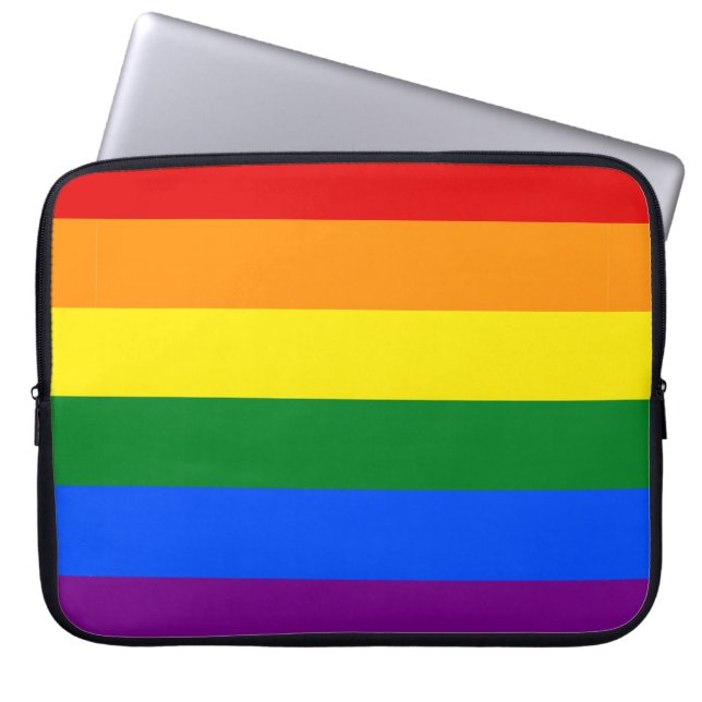 Regnbågstrimlad hbt-Pride Laptop Fodral (Framsidan)