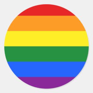 Regnbågstrimlad hbt-Pride Runt Klistermärke