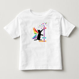 Regnbågströja för småbarn med katt och fjäril för t shirt