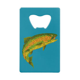 RegnbågsTrout aspen 4 Kreditkort Flasköppnare