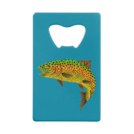 RegnbågsTrout aspen Löv 1 Kreditkort Flasköppnare