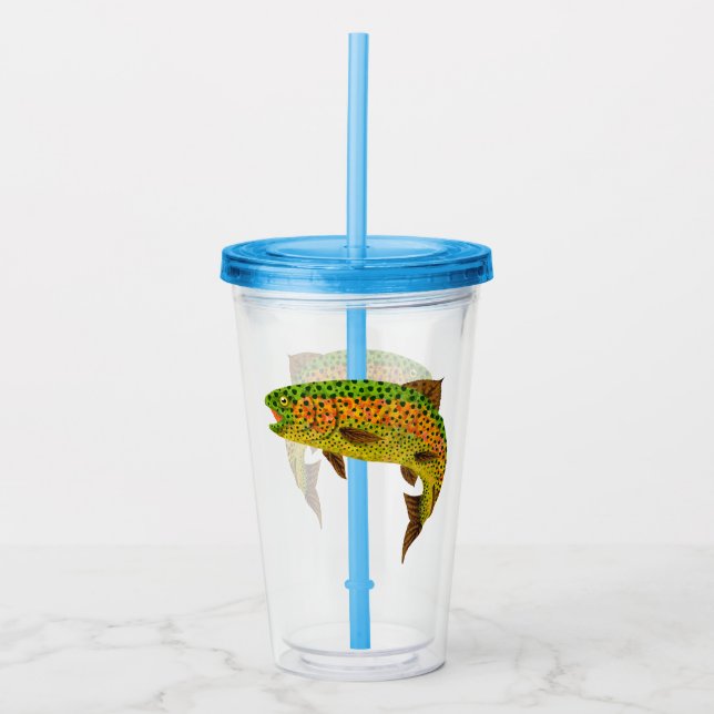 RegnbågsTrout aspen Löv 1 Take Away Mugg (Framsida)