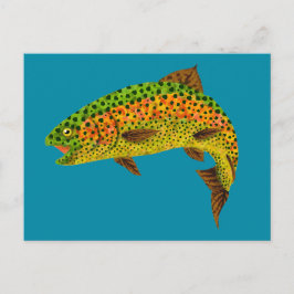 RegnbågsTrout aspen Löv 1 Vykort