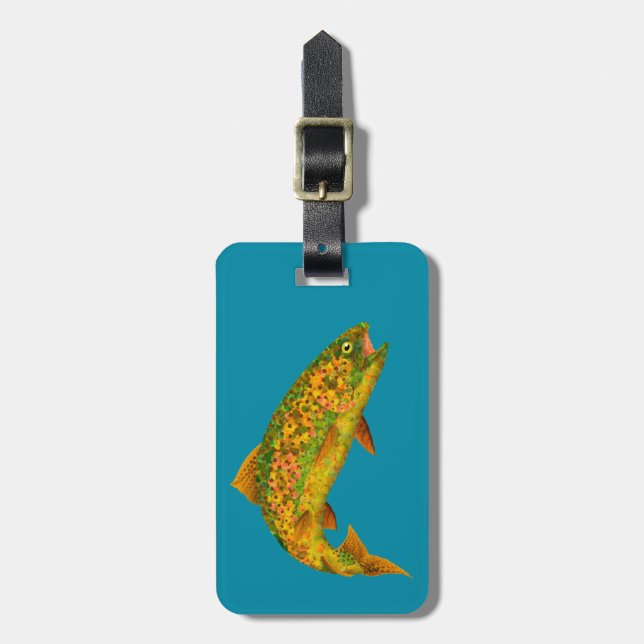 RegnbågsTrout aspen Löv 2 Bagagebricka (Vertikal Framsida)