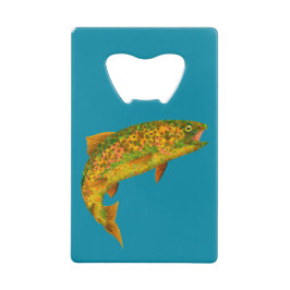 RegnbågsTrout aspen Löv 2 Kreditkort Flasköppnare